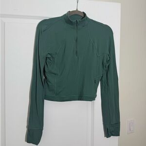 Lululemon cropped half zip green